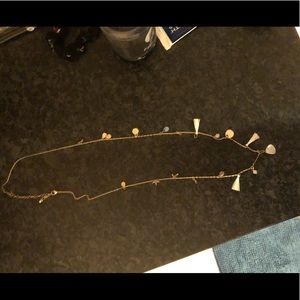 Multiple charm necklace extra long